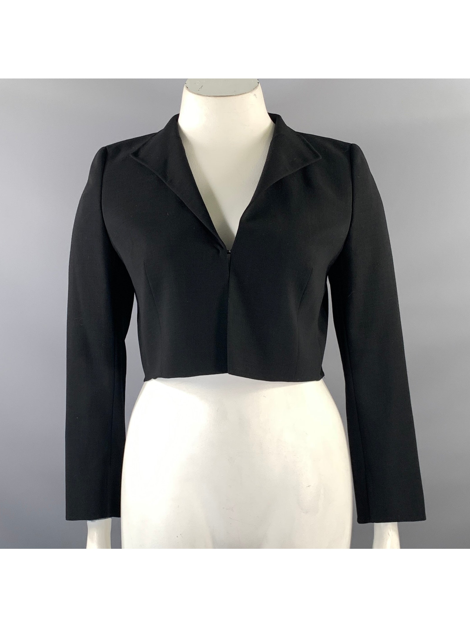 Akris Size 10 Black Solid Clasp Jacket Indoor Blazer